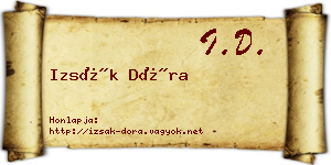 Izsák Dóra névjegykártya